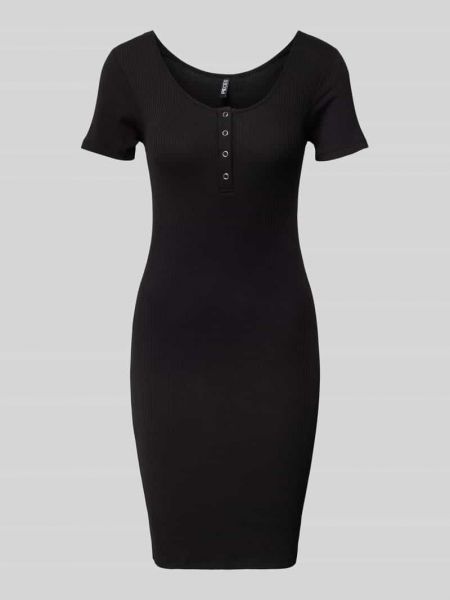 Sukienka mini w jednolitym kolorze Pieces czarna