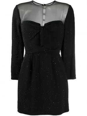 Mini vestido de cristal Saint Laurent negro