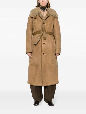 Kožený kabát Lemaire hnědý