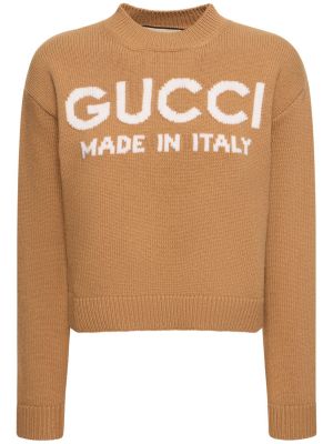 Felpa di lana in maglia Gucci