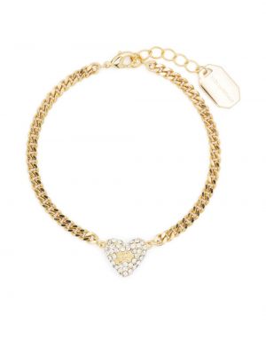 Szív mintás kristály karkötő Karl Lagerfeld aranyszínű