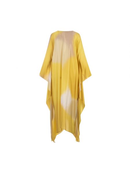 Vestido de seda con estampado Gianluca Capannolo amarillo