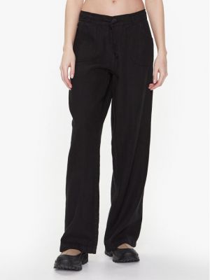 Lanene hlače s džepovima Bdg Urban Outfitters crna