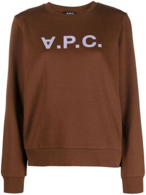 Sweatshirt aus baumwoll mit print A.p.c. braun