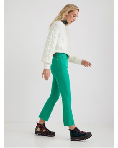 Zvonové džíny Desigual zelené