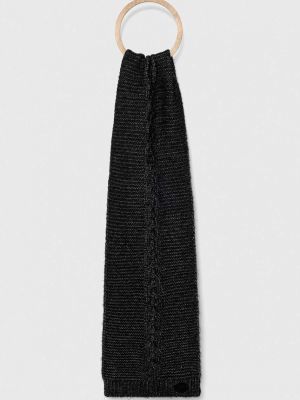 Черный однотонный шерстяной шарф Guess