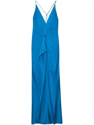 Sukienka koktajlowa bez rękawów drapowana Simkhai niebieska
