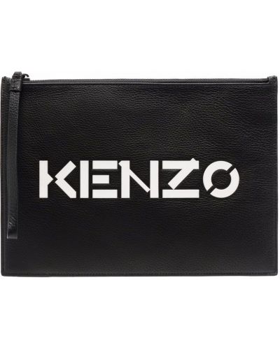 Listová kabelka s potlačou Kenzo čierna