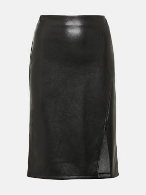 Кожаная юбка из искусственной кожи Diane Von Furstenberg черная
