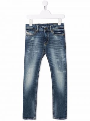 Slank skinny jeans for jenter Diesel Kids blå