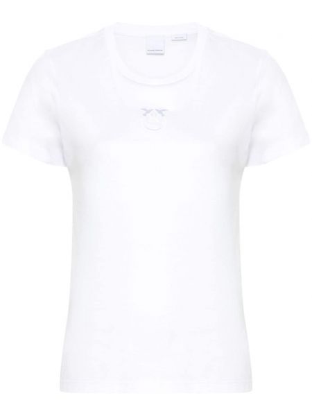 Broderet t-shirt Pinko hvid