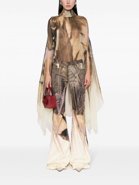Transparente hemd ausgestellt Roberto Cavalli braun