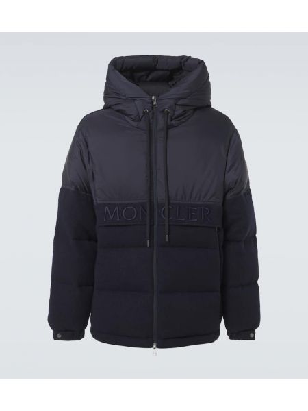 Yün aşağı ceket Moncler mavi