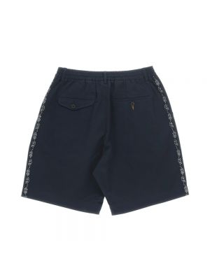 Pantalones cortos de algodón plisados Universal Works azul