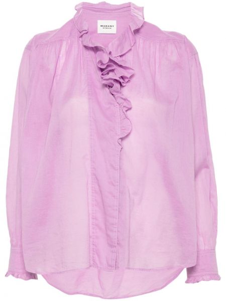 Βαμβακερή μπλούζα Marant Etoile μωβ
