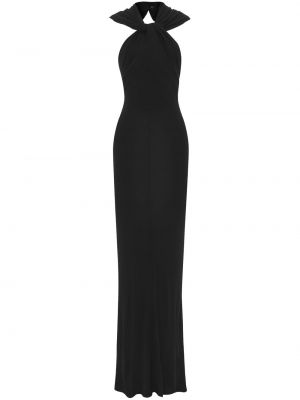 Вечерна рокля с качулка Saint Laurent черно