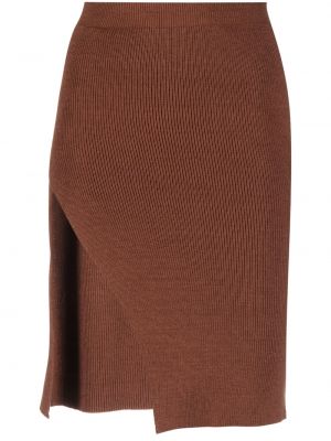 Pletená sukňa Laneus hnedá