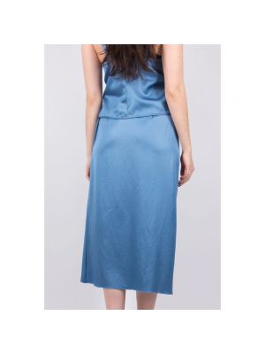 Falda midi de raso Nanushka azul