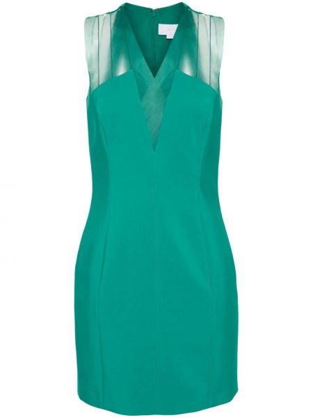Krepové mini šaty so sieťovinou Genny zelená