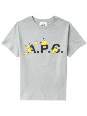 Bombažna majica A.p.c. siva