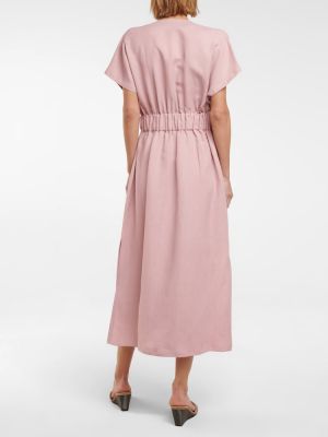 Midi šaty Brunello Cucinelli růžové