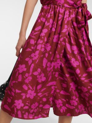 Midi haljina od samta s cvjetnim printom Velvet