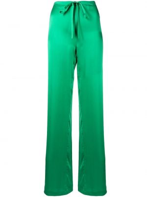 Копринени прав панталон Woera зелено