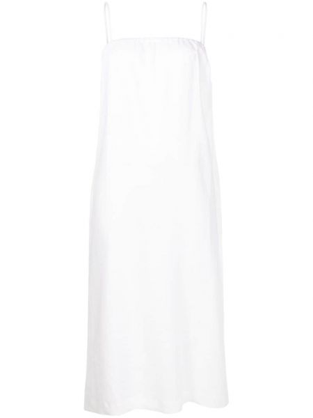 Ленена миди рокля Adriana Degreas бяло