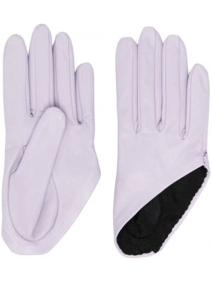 Асиметрични кожени ръкавици Alexander Mcqueen виолетово