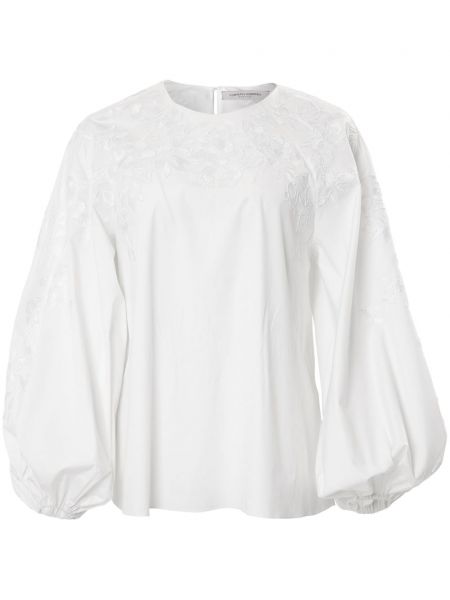 Φλοράλ μπλούζα Carolina Herrera λευκό