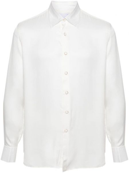 Пухена дълга риза Pt Torino бяло