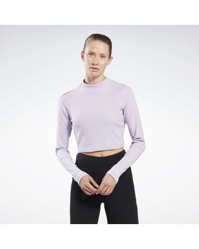 Tričko s dlhými rukávmi Reebok Sport fialová