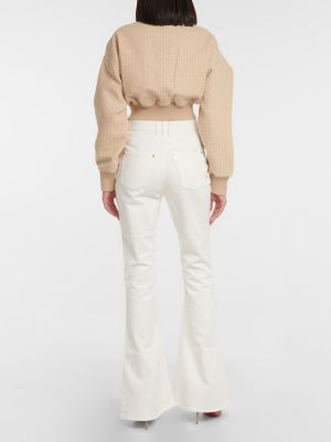 Bootcut džínsy s vysokým pásom Balmain biela