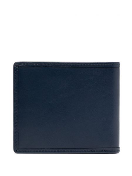 Pruhovaná kožená peněženka s výšivkou Ps Paul Smith modrá