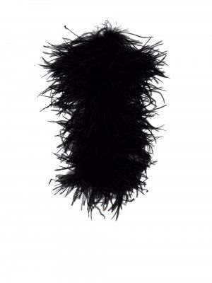 Vėrinys su plunksnomis Saint Laurent juoda