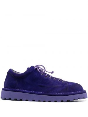 Pantofi oxford cu șireturi din piele de căprioară din dantelă Marsell violet