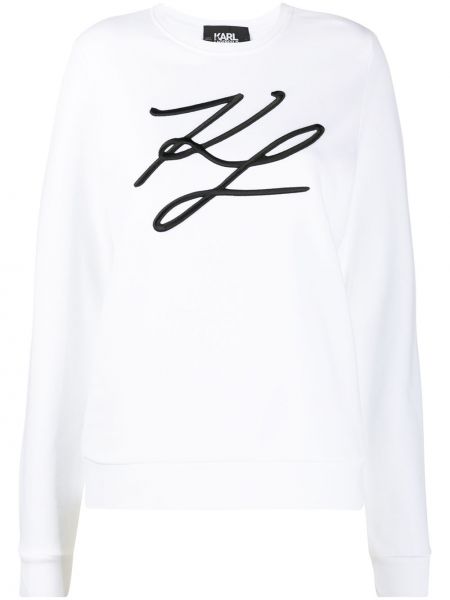 Bomull brodert sweatshirt Karl Lagerfeld hvit