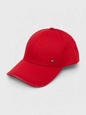 Czerwona czapka z daszkiem bawełniana Tommy Hilfiger