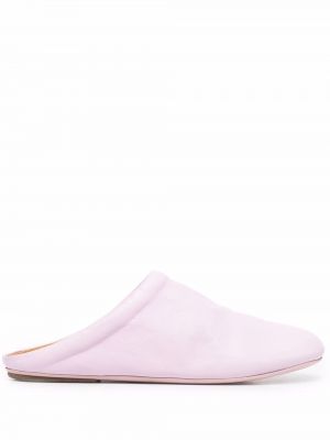 Papuci tip mules din piele slip-on Marsell roz