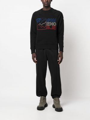 Sweatshirt mit stickerei aus baumwoll Moncler Grenoble schwarz
