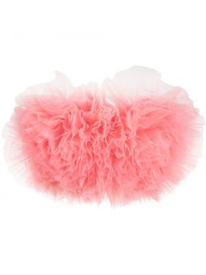 Tyll ruffle crop top Loulou rosa