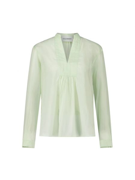Bluse mit v-ausschnitt Closed grün