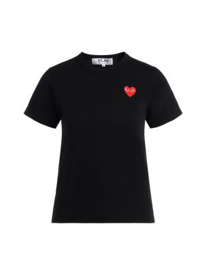 Koszulka z nadrukiem w serca Comme Des Garcons Play czarna