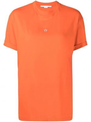 Tričko s výšivkou s hvězdami Stella Mccartney oranžové