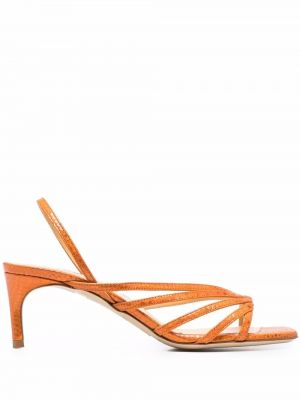 Pomarańczowe sandały skórzane Giannico