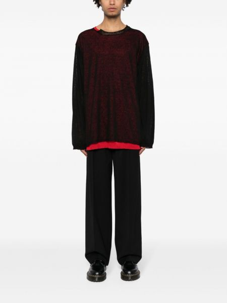 Leinen sweatshirt Yohji Yamamoto schwarz