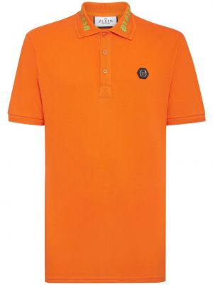 Bombažna polo majica Philipp Plein oranžna
