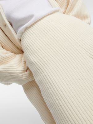 Βαμβακερό μάλλινο παντελόνι κοτλέ Loro Piana λευκό