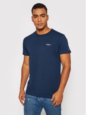 T-shirt slim Pepe Jeans bleu