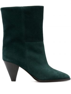 Велурени обувки до глезена Isabel Marant зелено